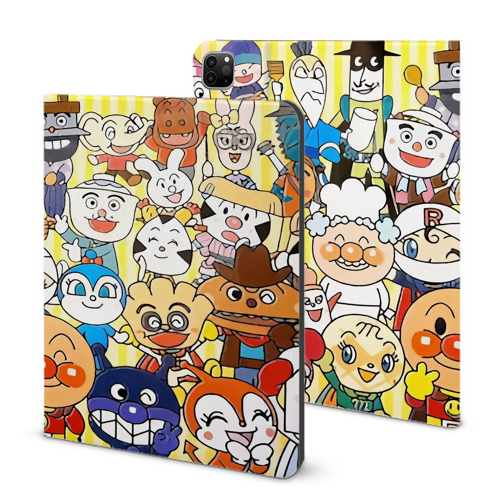 （画像用） アンパンマン Anpanman IPad ケース ブック型 PUレザー TPU 耐衝撃 軽量 薄型 ペン収納なし 全面保護 IPad 各モデル対応